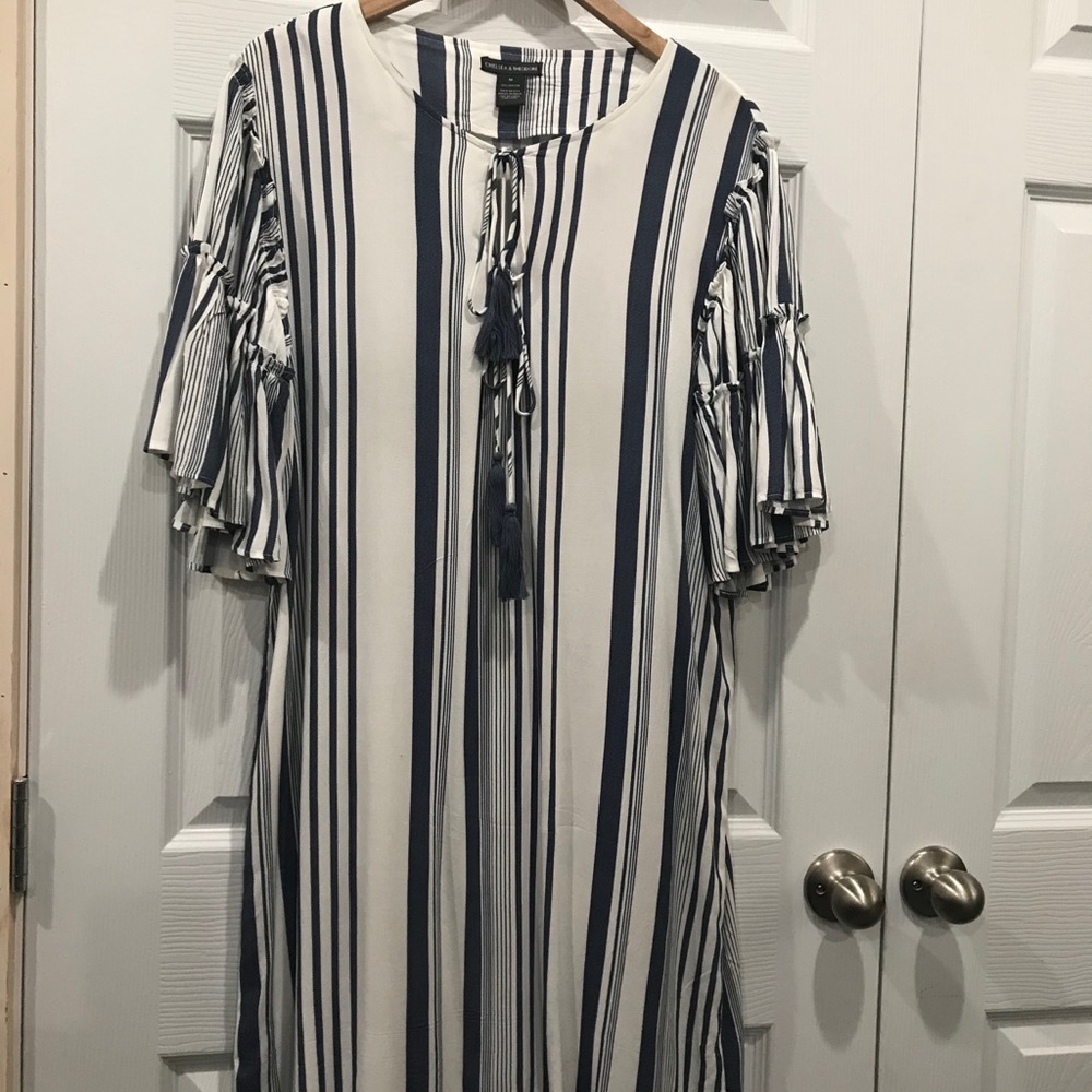 Blue striped dress